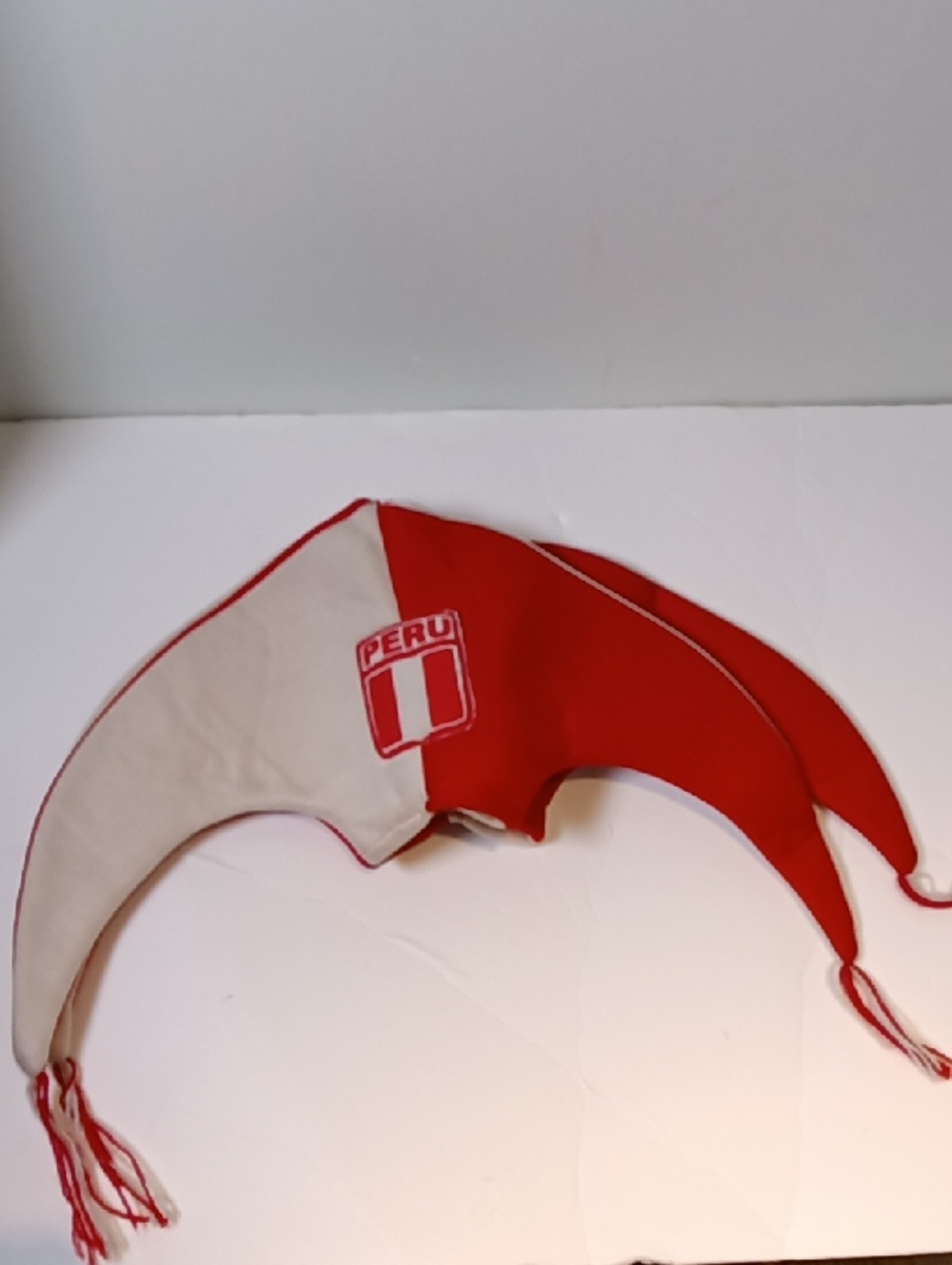 PERU National Team Red & White Jester Joker Chullo Novelty Foam Hat